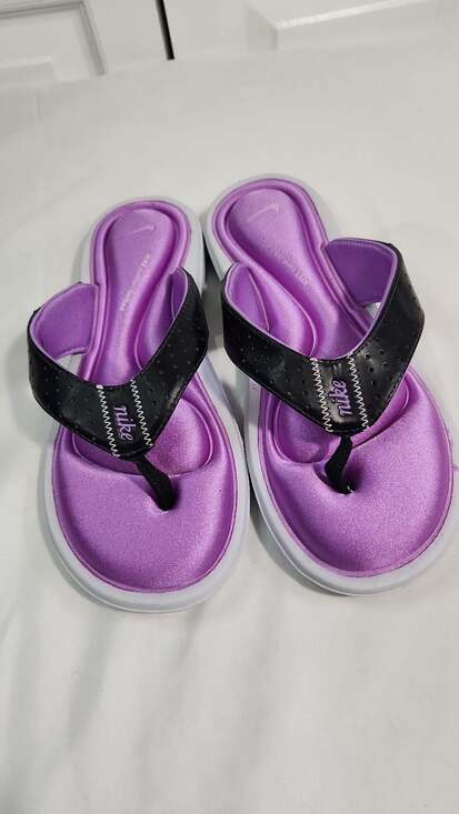 Nike Shoes - Nike Women's Comfort Footbed Thong Flip Flop Sandals Purple Black